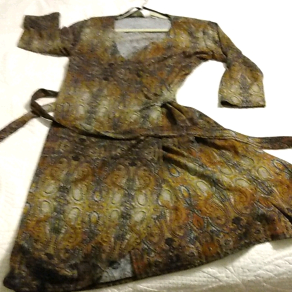 Multi colored wrap dress